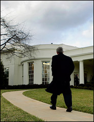 [ Mission accomplished? George W Bush returns to the Oval Office... ]