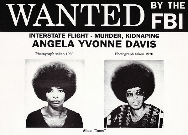 FBI poster for Angela Davis, 1971.