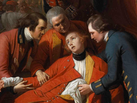 Detail from Benjaimn West painting: "The Death of General Wolfe", 1770