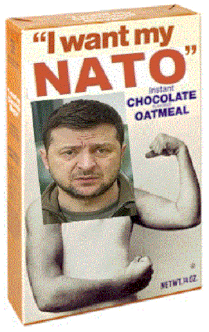 "If you don't give my my NATO, I will throw a thermonuclear temper tantrum and kill you all! I want my NATO! Do you undersatnd? I want my NATO!"