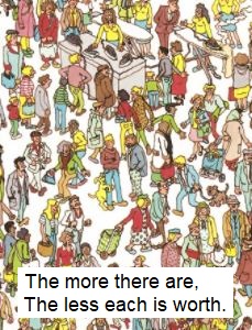 Agglomerating living human bodies, like a bowl of jellybeans, or a hoard of locusts, or whatever. Where's Waldo?