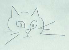 Cat face, drawn by BMcC.