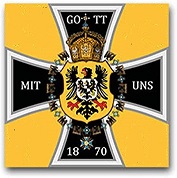 1870 German army insignia. The propagandists on every side always say the same thing: Of course God is on our side. ~ Gödicke fought the good fight he finished his course, and, as far as he got to, he kept the faith. Kaput!