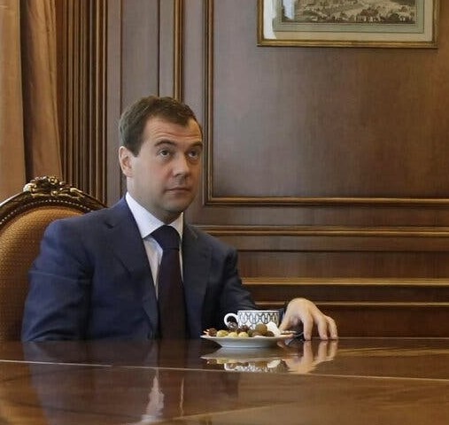 Dmitri A. Medvedev, then the Russian president, at Mr. Medvedev's Gorki residence outside Moscow, being interviewed by Russian dissident Dmitri A.Muratov, 2009.
